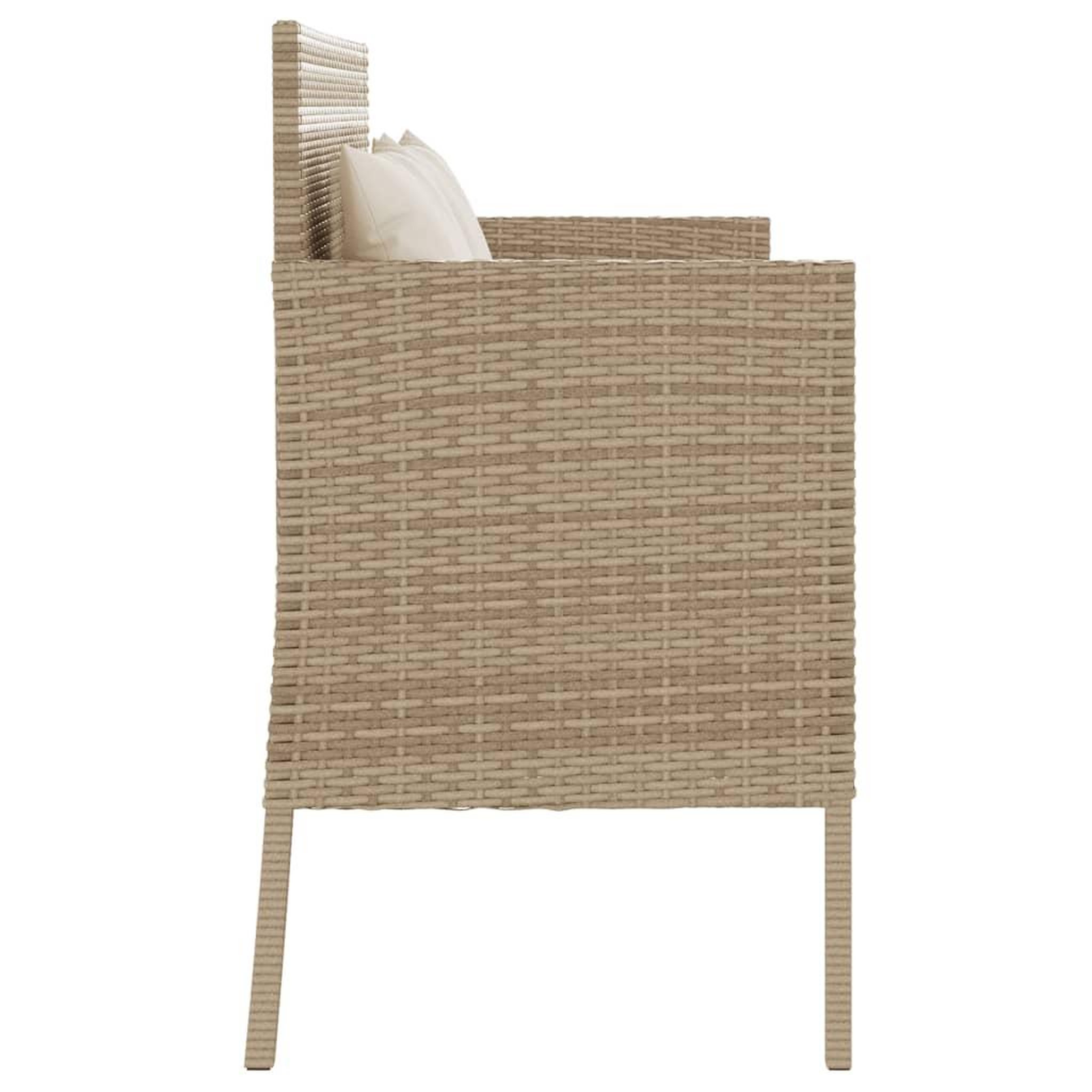 Voir la diapositive 5 : VIDAXL Banc de jardin avec coussins beige resine tressee