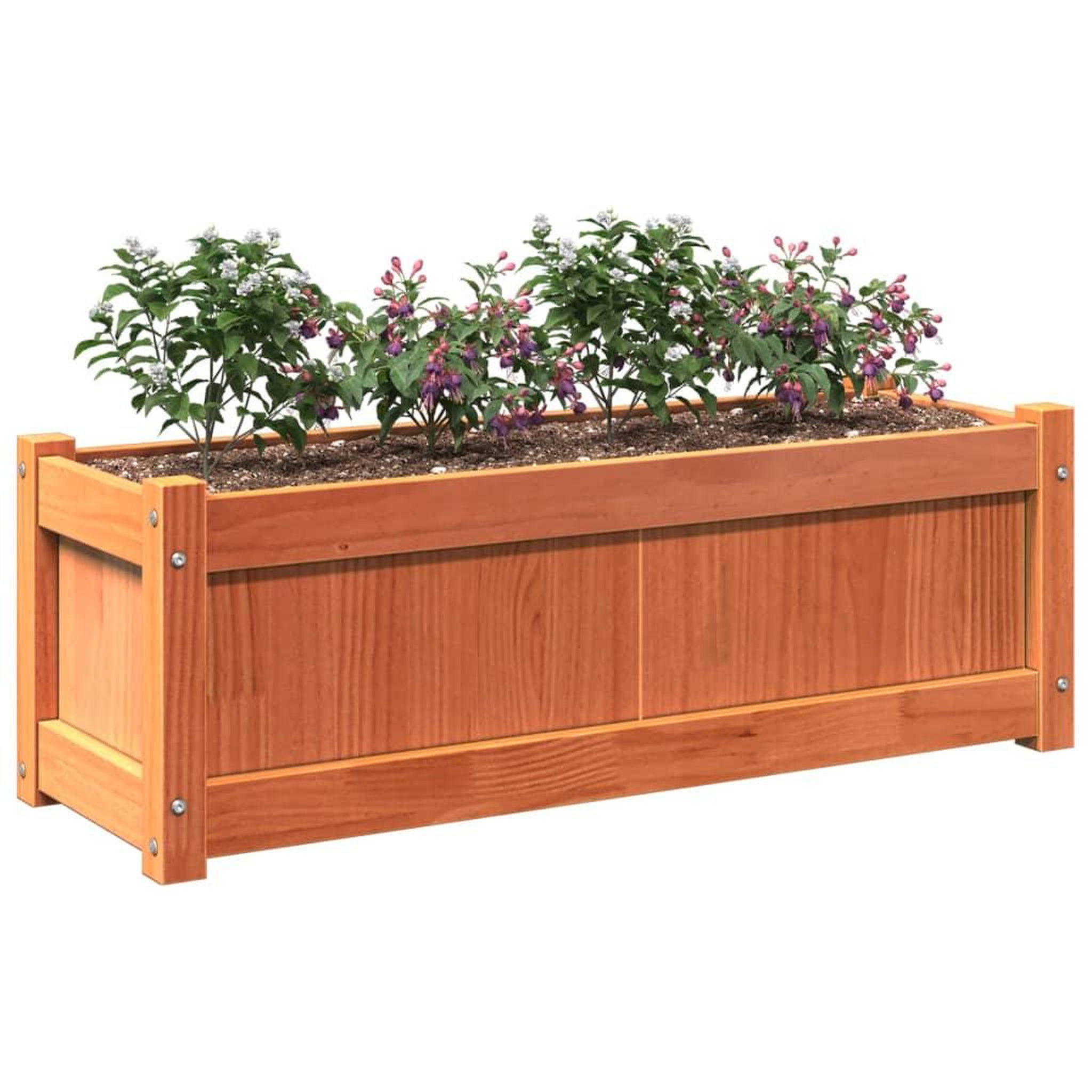 Voir la diapositive 4 : VIDAXL Jardinieres 2 pcs cire marron bois de pin massif