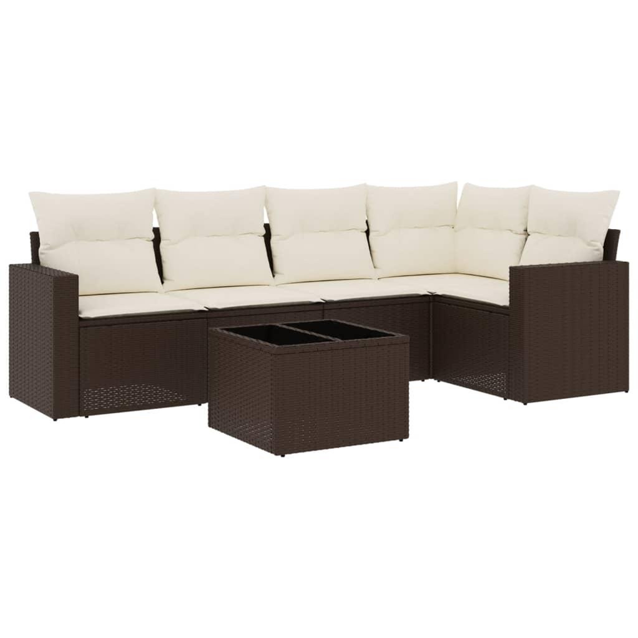 Voir la diapositive 2 : VIDAXL Salon de jardin avec coussins 6 pcs marron resine tressee