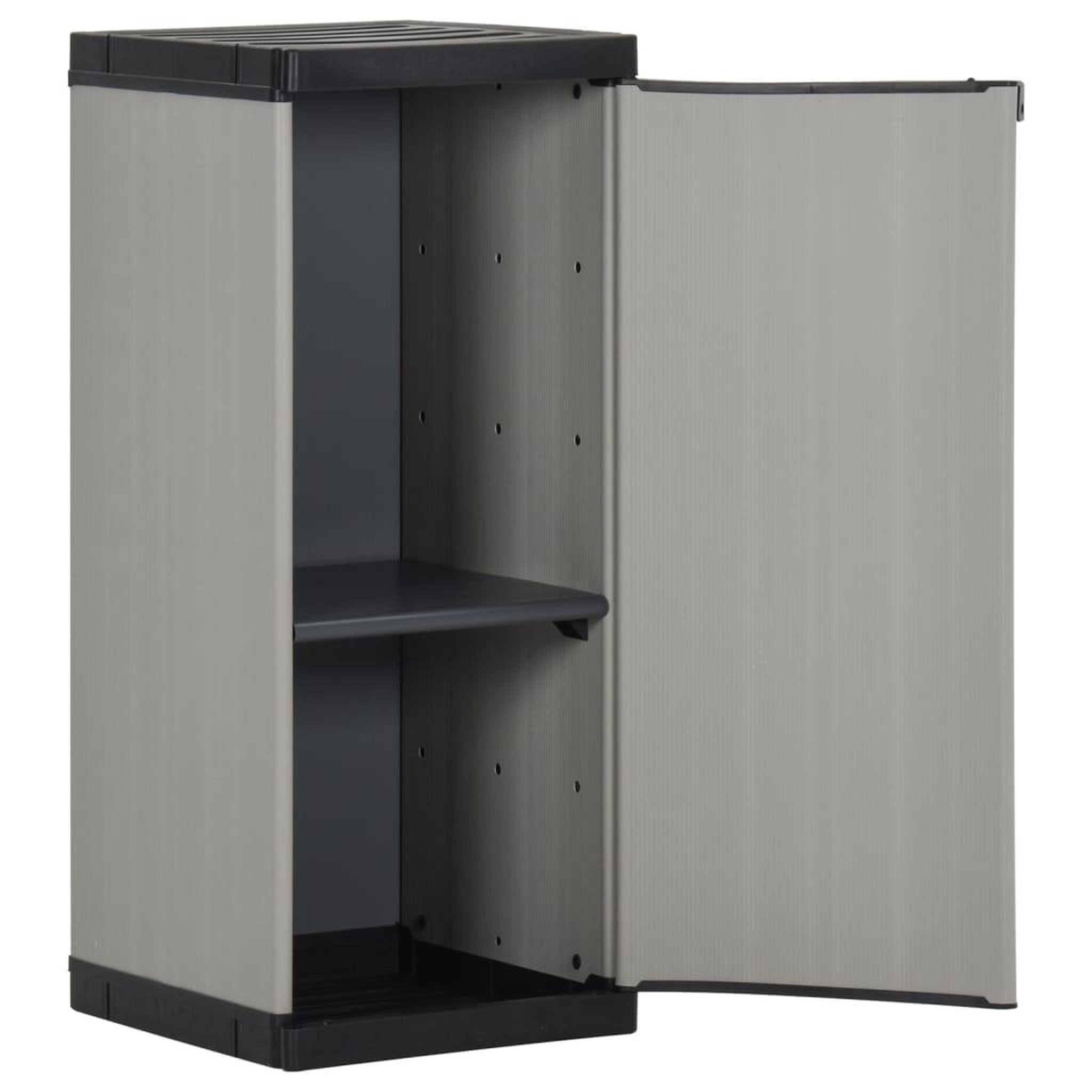 Voir la diapositive 3 : VIDAXL Armoire de rangement de jardin 1 etagere gris/noir 35x40x85 cm