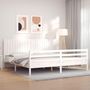 Voir la diapositive 2 : VIDAXL Cadre de lit sans matelas blanc 200x200 cm bois massif