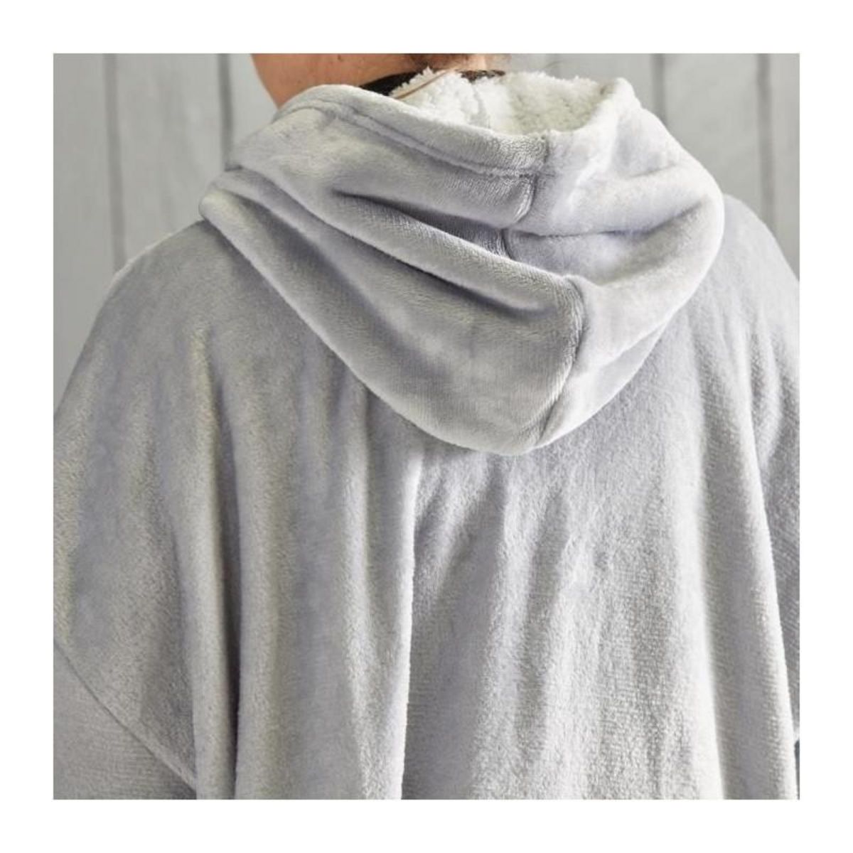 Today Sweat plaid polaire - TODAY - Manches longues et poche - 70 x 87 cm - Gris