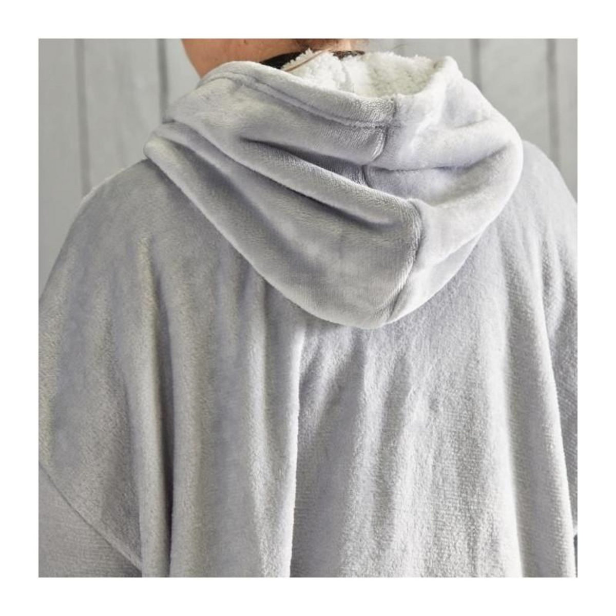 Today Sweat plaid polaire - TODAY - Manches longues et poche - 70 x 87 cm - Gris