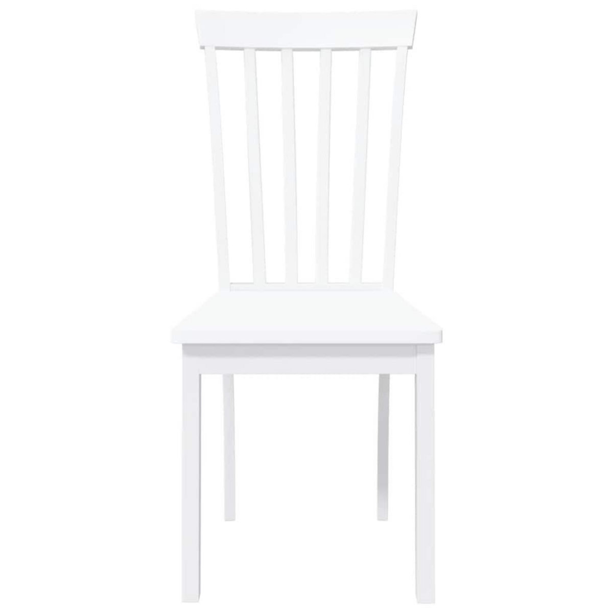 VIDAXL Chaises a manger 2 pcs blanc bois massif caoutchouc
