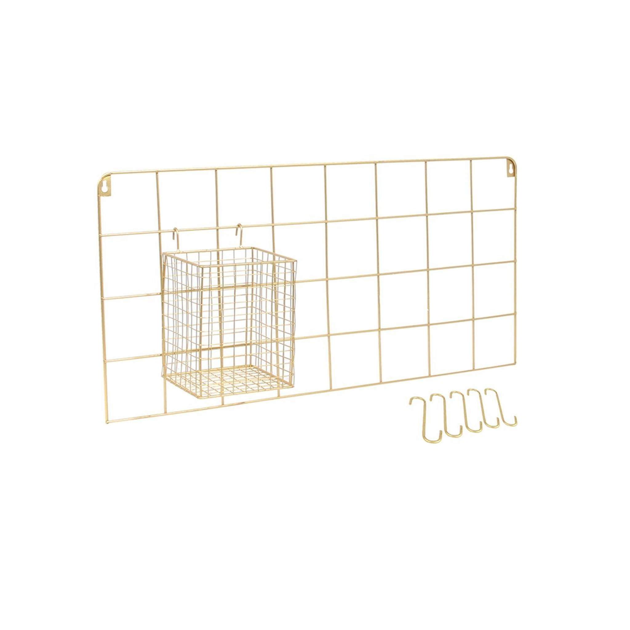 The Home Deco Factory Support mural filaire avec crochets. Coloris disponibles : Noir