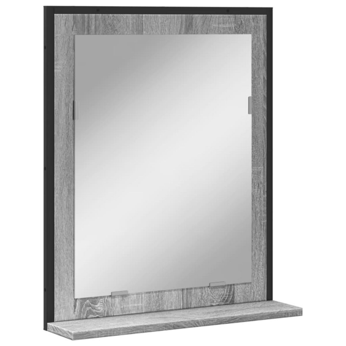 VIDAXL Miroir de salle de bain et etagere sonoma gris bois ingenierie