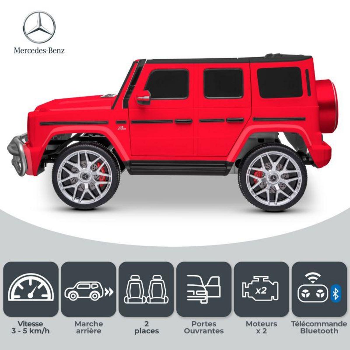 Mercedes Benz Voiture Electrique 4x4 Mercedes AMG - 2 places - 2x 45W, Marche AV/AR, Phares et Système audio