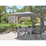 HESPERIDE Parasol déporté carré Melhia anthracite - 3 x 3 m - Hespéride