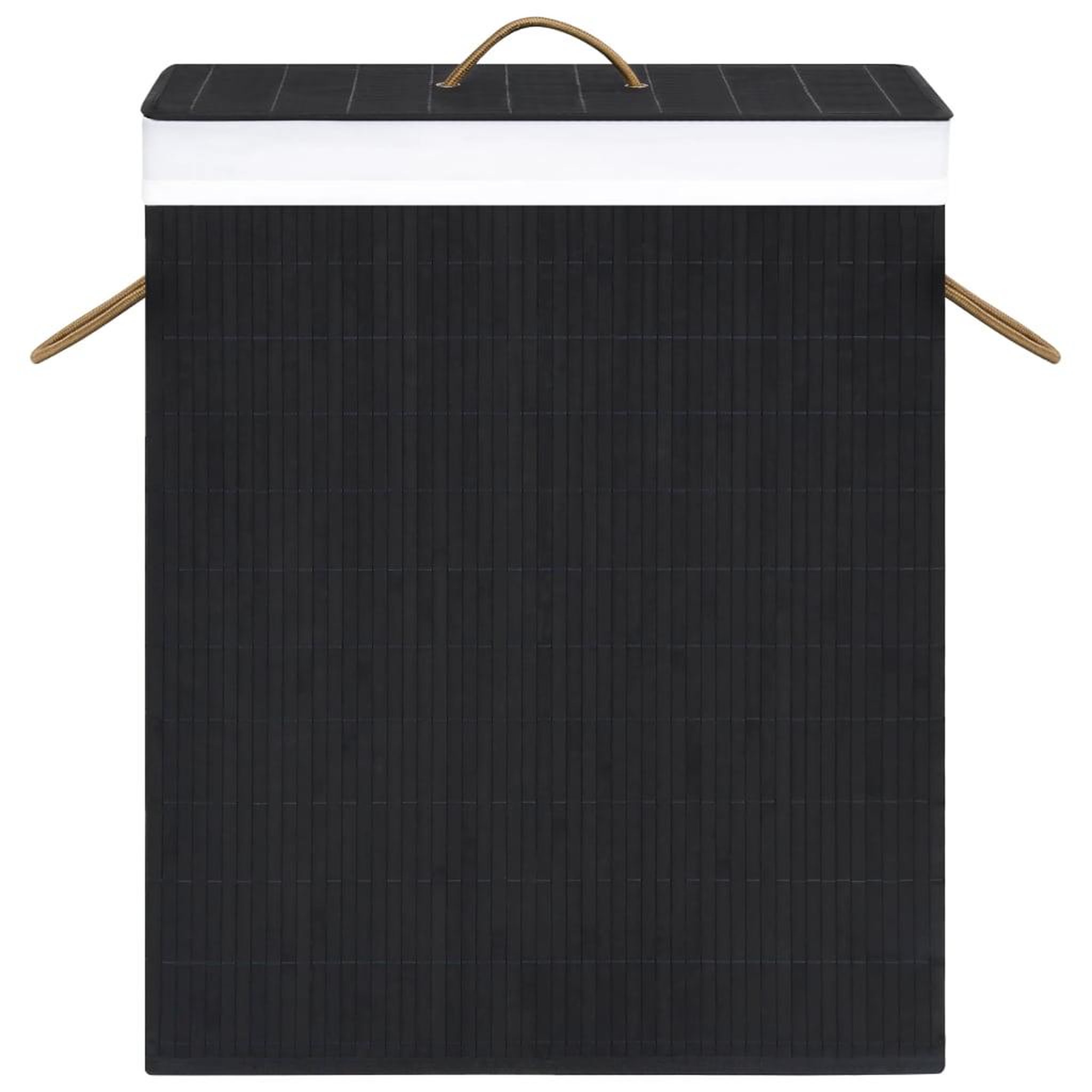 Voir la diapositive 4 : VIDAXL Panier a linge avec une seule section bambou noir 83 L