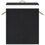 Voir la diapositive 4 : VIDAXL Panier a linge avec une seule section bambou noir 83 L