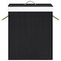 Voir la diapositive 4 : VIDAXL Panier a linge avec une seule section bambou noir 83 L