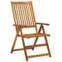Voir la diapositive 3 : VIDAXL Chaises inclinables de jardin lot de 4 et coussins Bois acacia