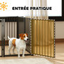 Voir la diapositive 6 : PAWHUT Parc enclos chien modulable pliable - porte verrouillable, 8 panneaux - acier noir