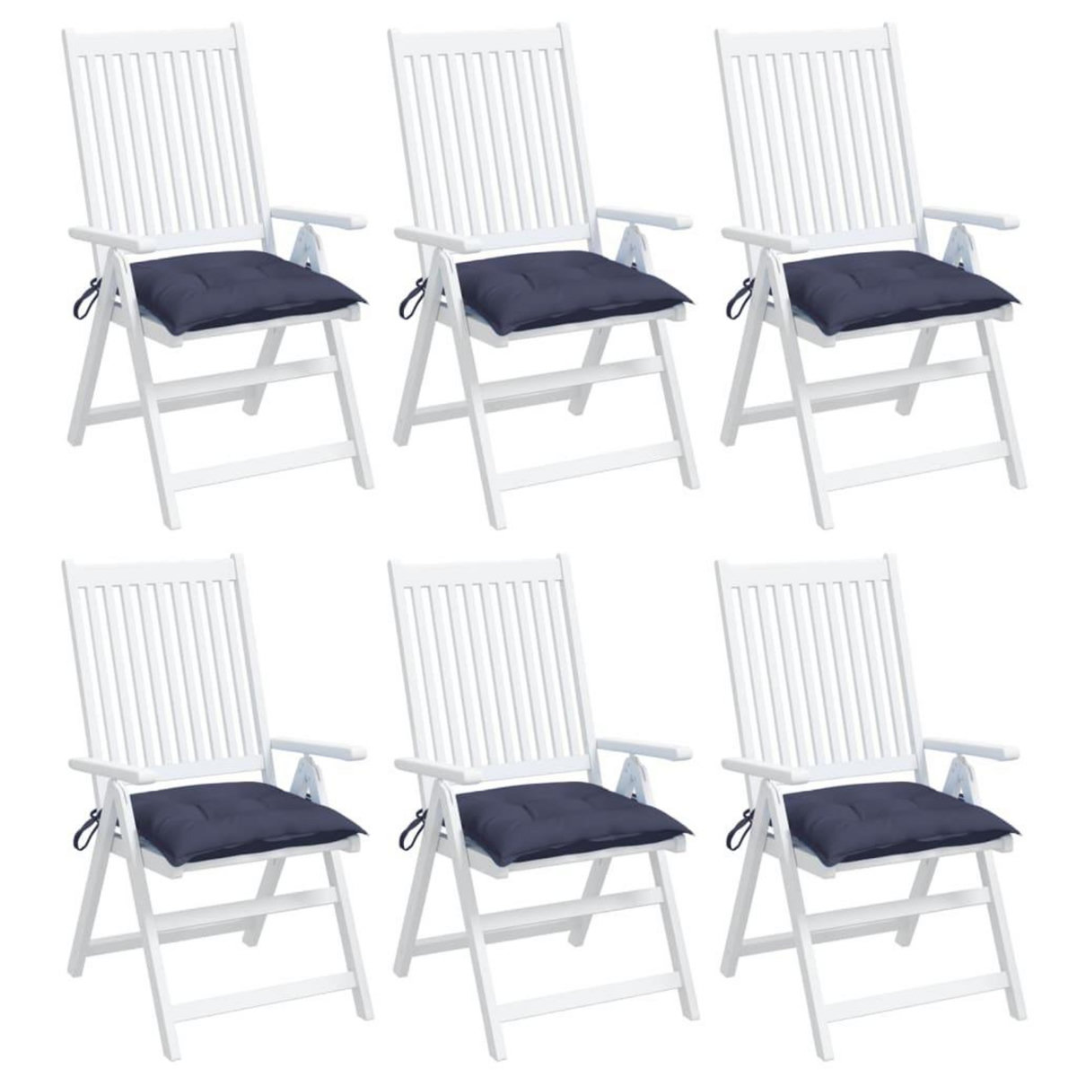 VIDAXL Coussins de chaise lot de 6 bleu marine 40x40x7 cm tissu oxford