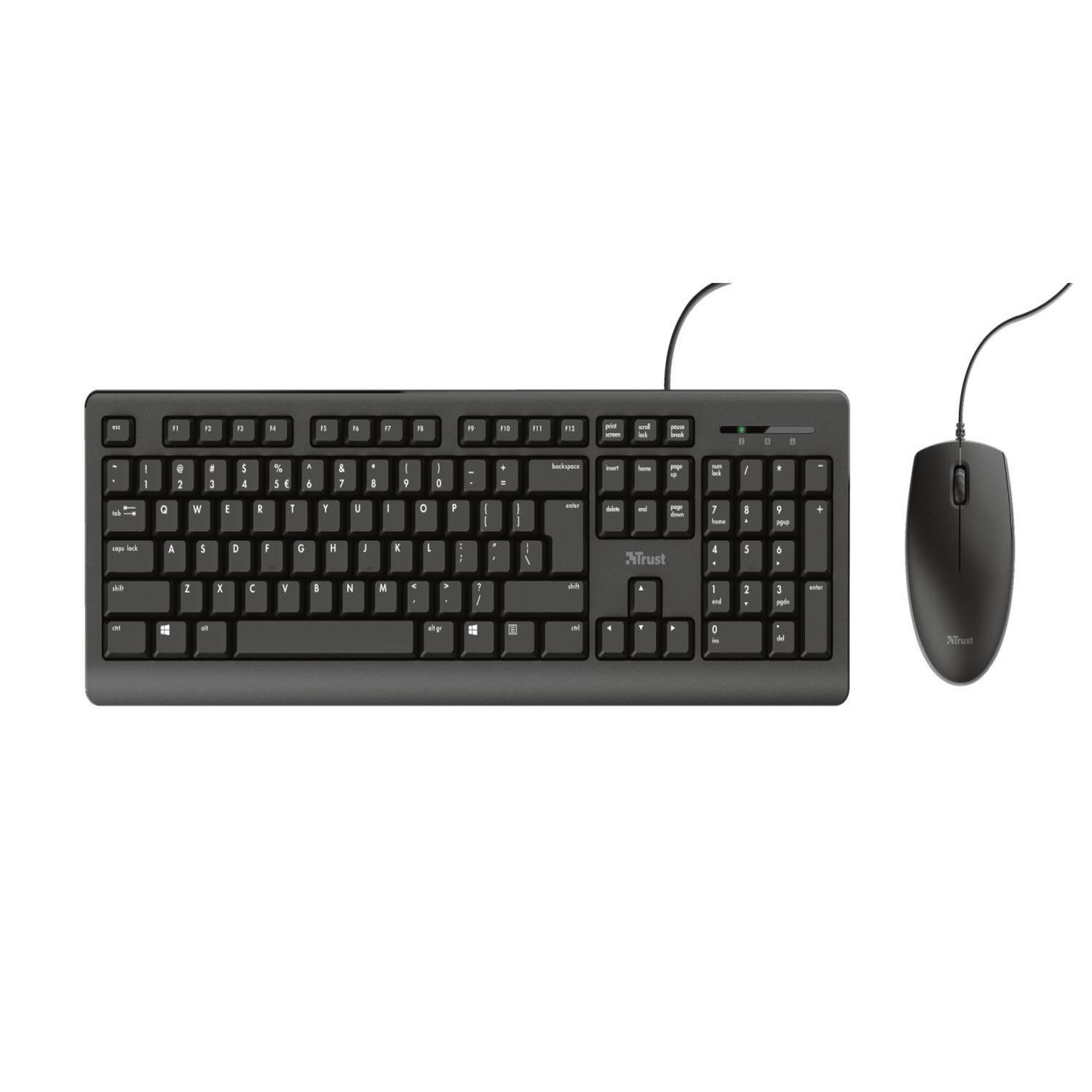Voir la diapositive 3 : Trust Trust 23971 clavier souris incluse usb qwerty italien noir