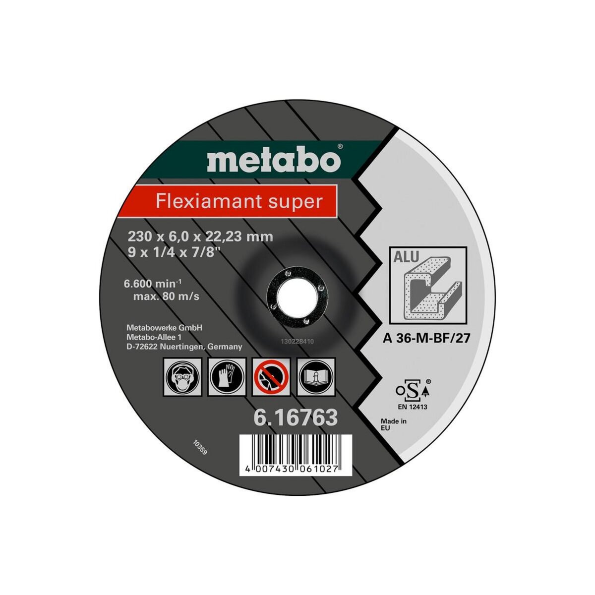 METABO SAS Meules d'ébarbage Flexiamant super 125x6,0x22,2 alu
