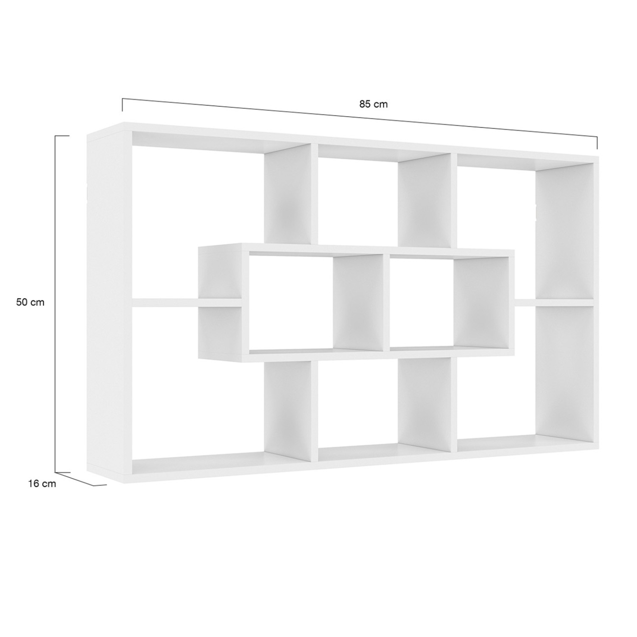 Voir la diapositive 4 : ID MARKET Etagère murale colette avec 8 compartiments blanc