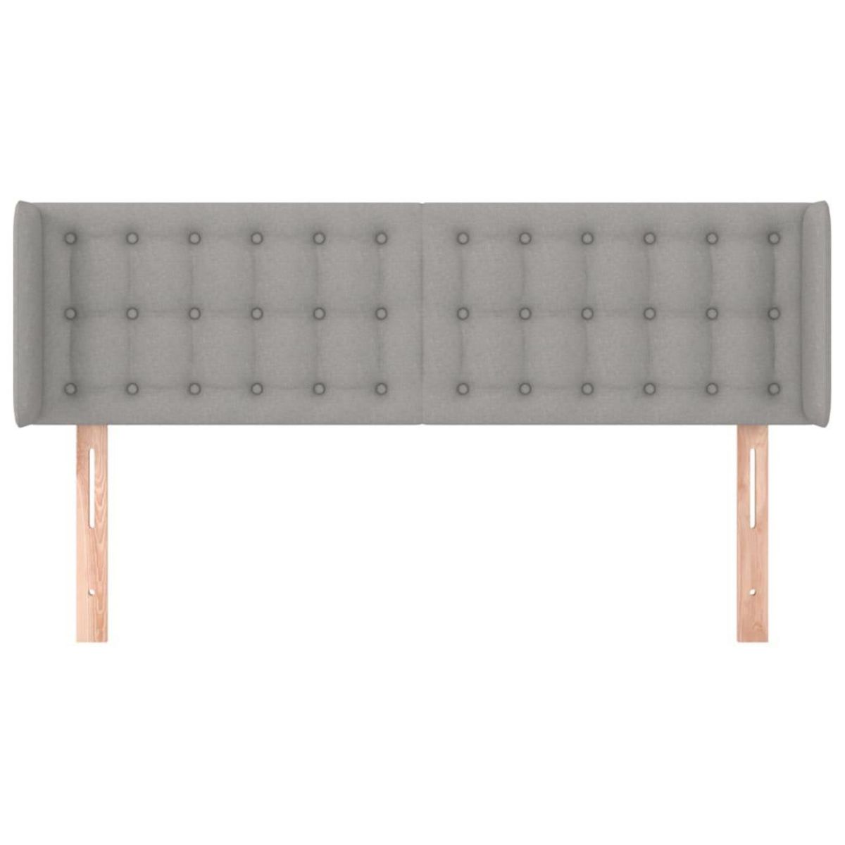 VIDAXL Tete de lit avec oreilles Gris clair 147x16x78/88 cm Tissu