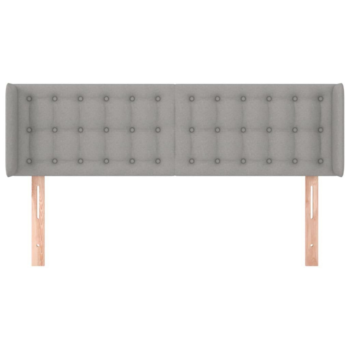 VIDAXL Tete de lit avec oreilles Gris clair 147x16x78/88 cm Tissu