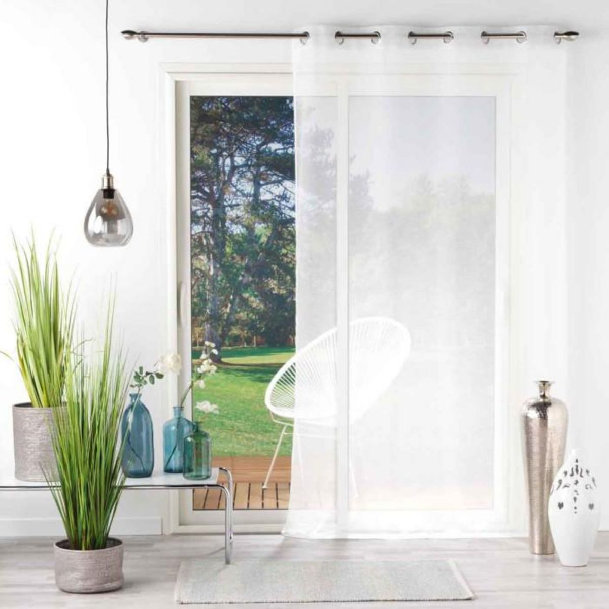 Paris Prix Rideau Voilage à Œillets  Voilizea  140x280cm Blanc