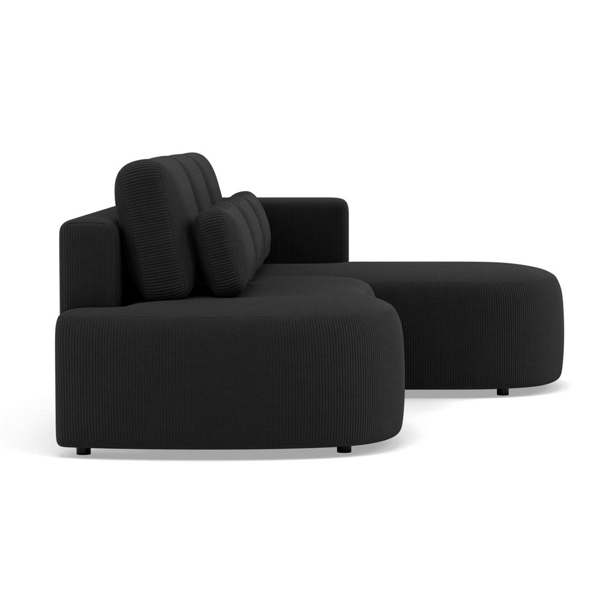 LISA DESIGN Mahina - canapé d'angle droit 4 places convertible avec coffre en velours côtelé