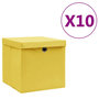 Voir la diapositive 1 : VIDAXL Boîtes de rangement avec couvercles 10 pcs 28x28x28 cm Jaune