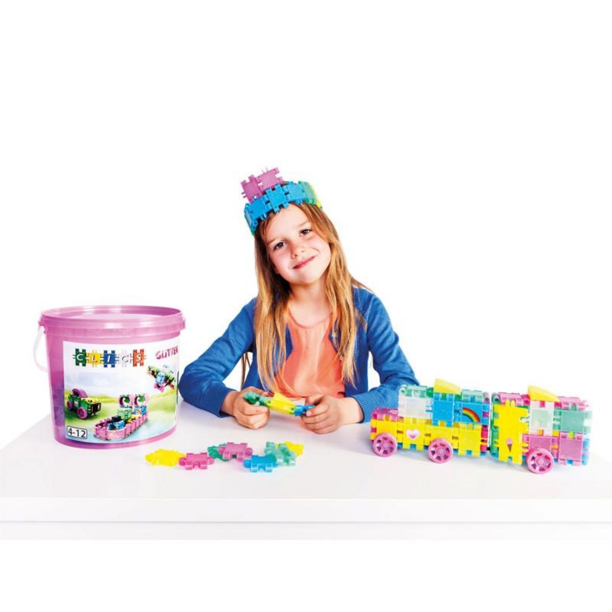 CLICS Clics Build & Play Glitter bucket, 8 in 1
