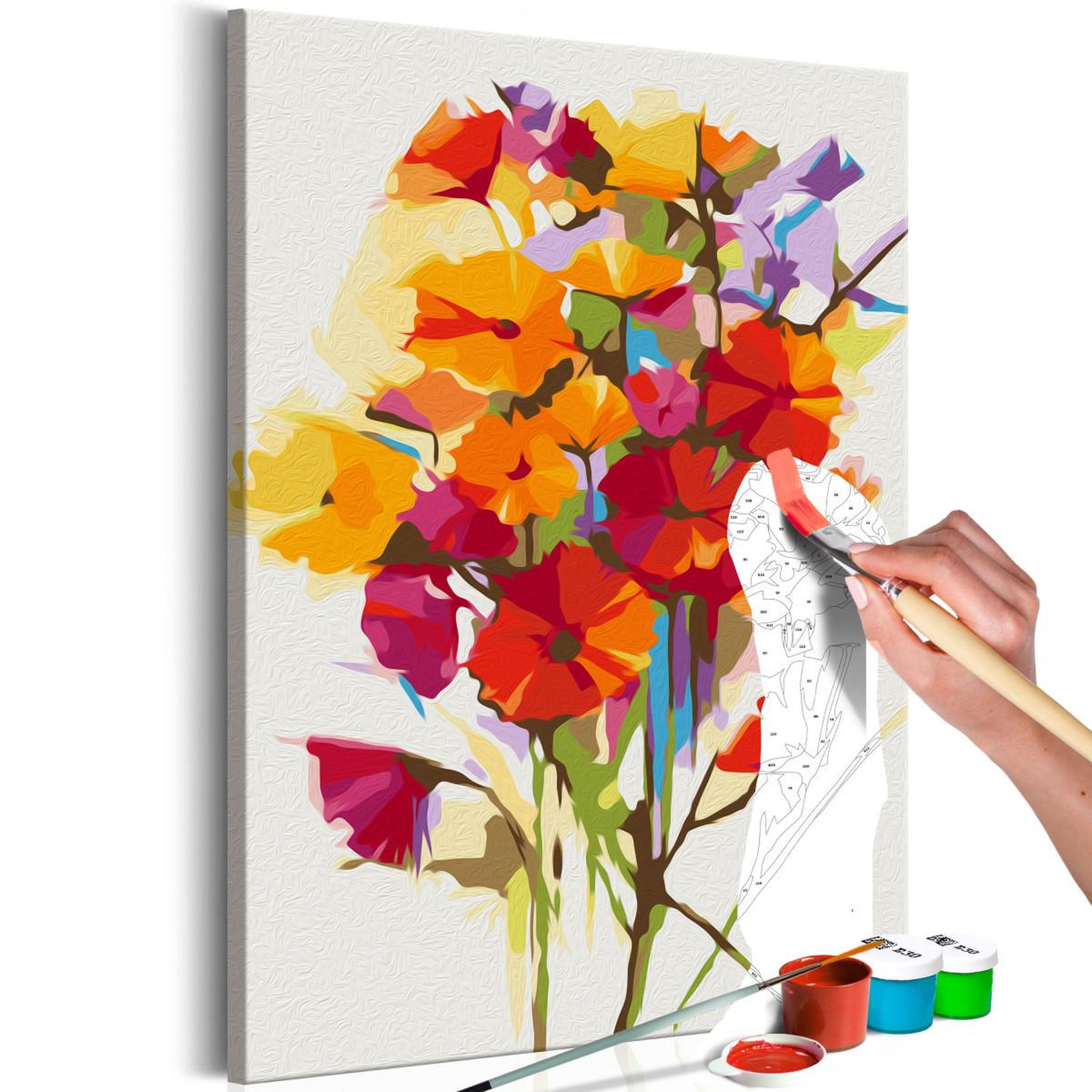 Voir la diapositive 1 : Paris Prix Tableau à peindre soi-même  summer flowers  40x60cm