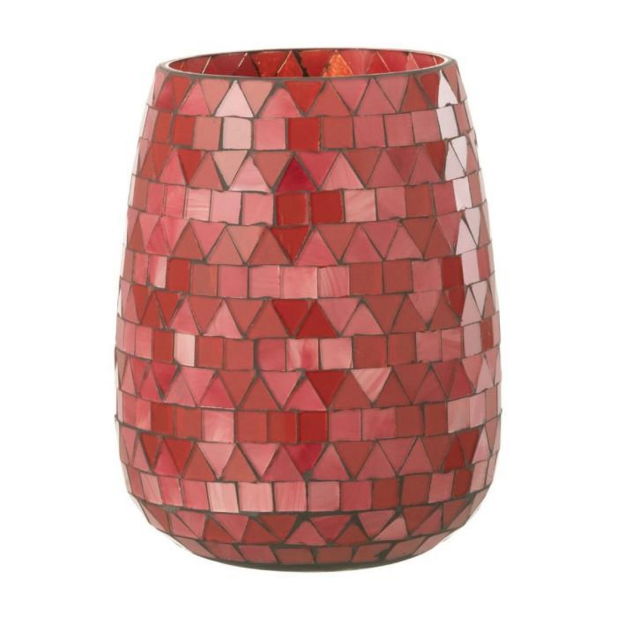 Paris Prix Photophore Design Triangle  Sweet Valentine  16cm Rouge & Rose