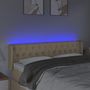 Voir la diapositive 4 : VIDAXL Tete de lit a LED Creme 163x16x78/88 cm Tissu