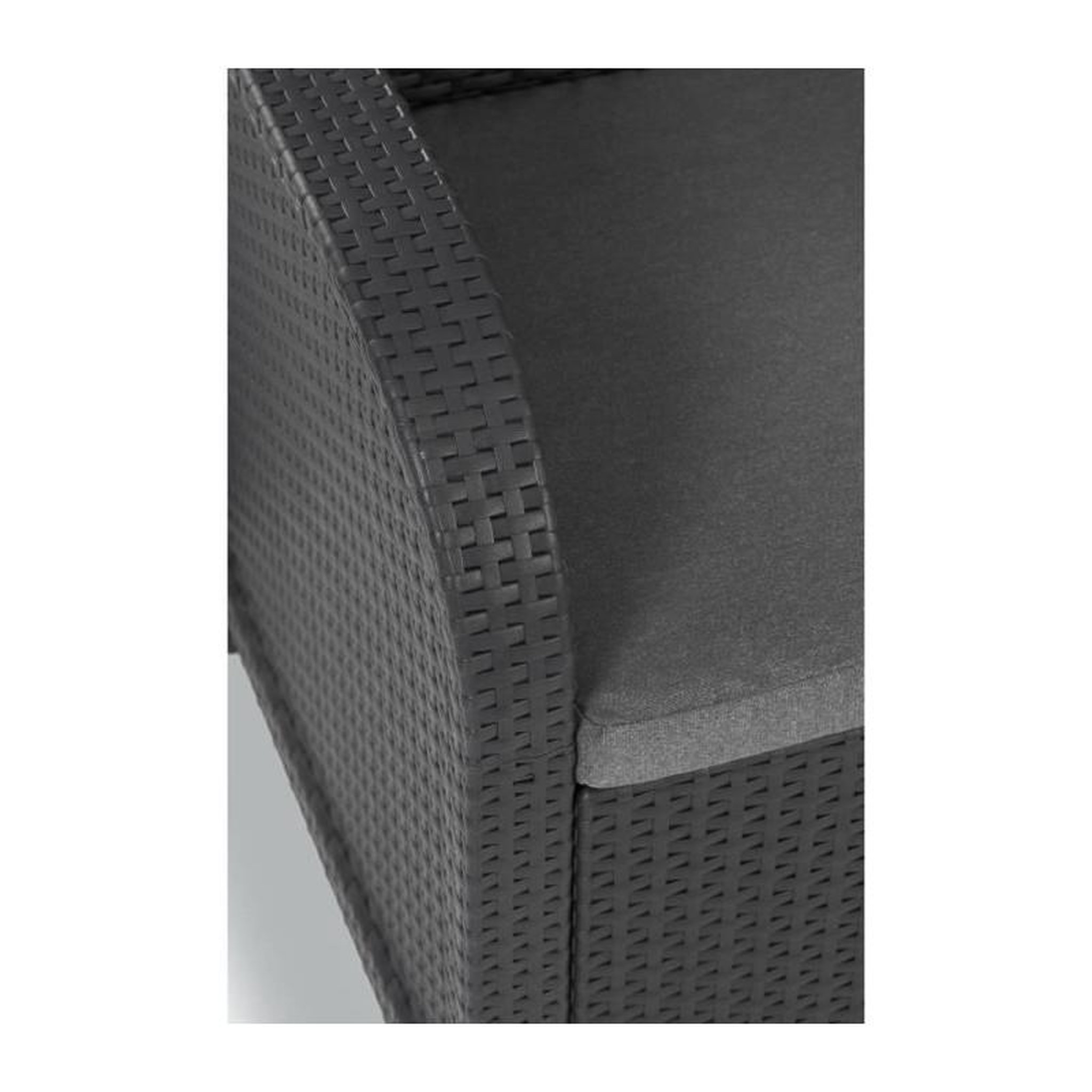 Voir la diapositive 5 : ALLIBERT by KETER Allibert by KETER - Sanremo - canape de jardin - en resine aspect rotin tresse - gris graphite