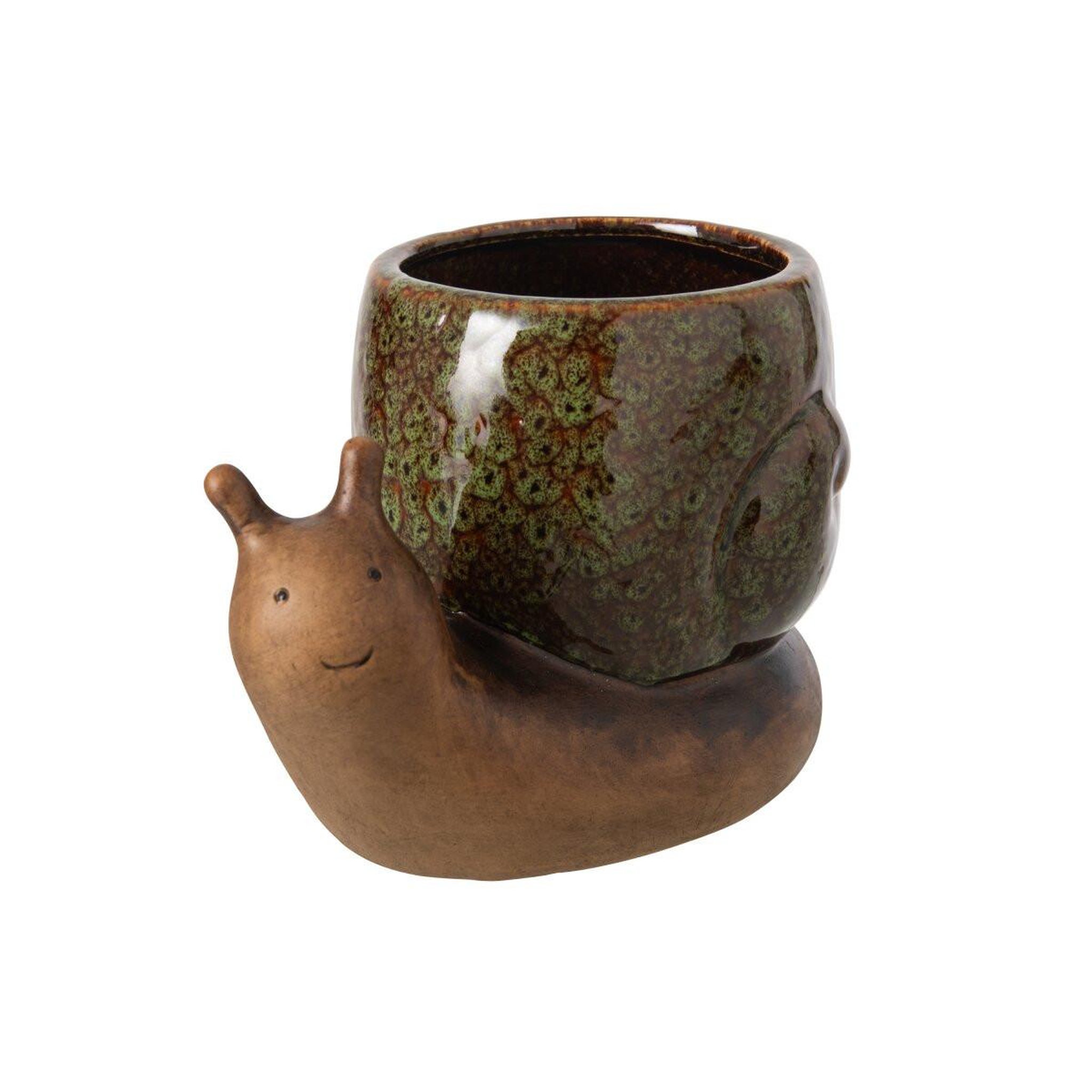 Voir la diapositive 3 : J-LINE Cache-Pot Escargot en Grès  Solal  20cm Multicolore