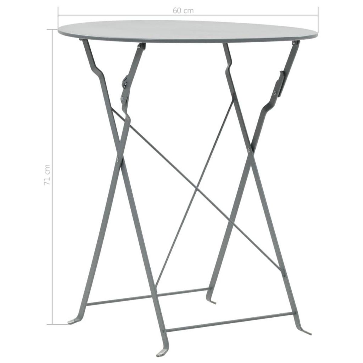 VIDAXL Mobilier de bistro 3 pcs Acier Gris