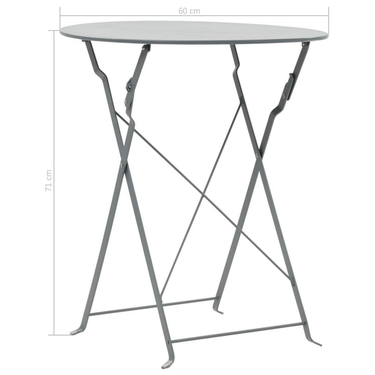 VIDAXL Mobilier de bistro 3 pcs Acier Gris