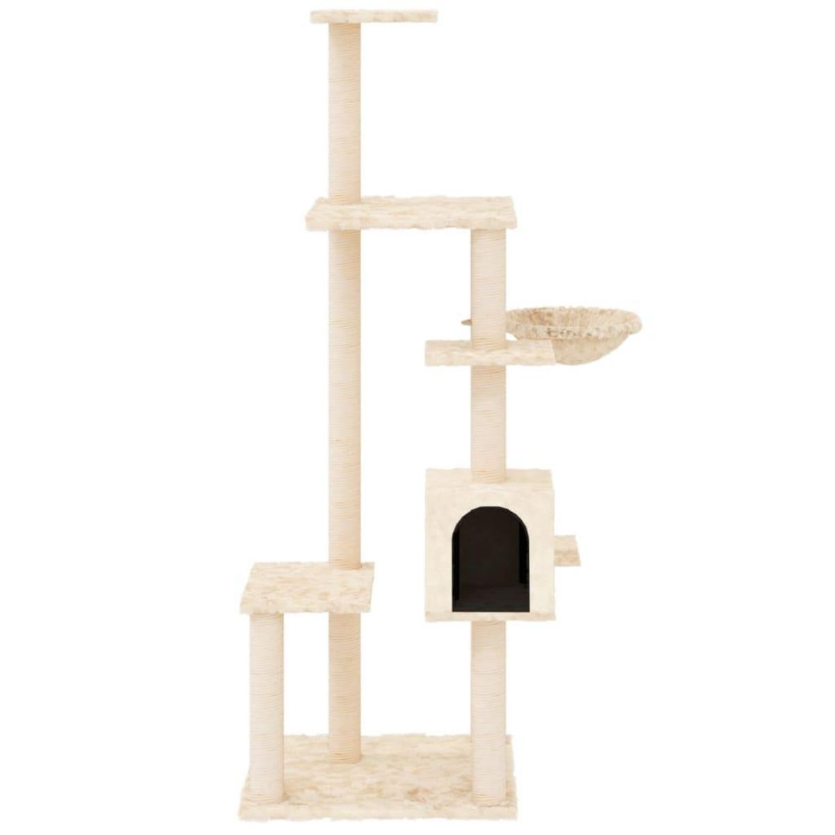 VIDAXL Arbre a chat avec griffoirs en sisal Creme 142 cm