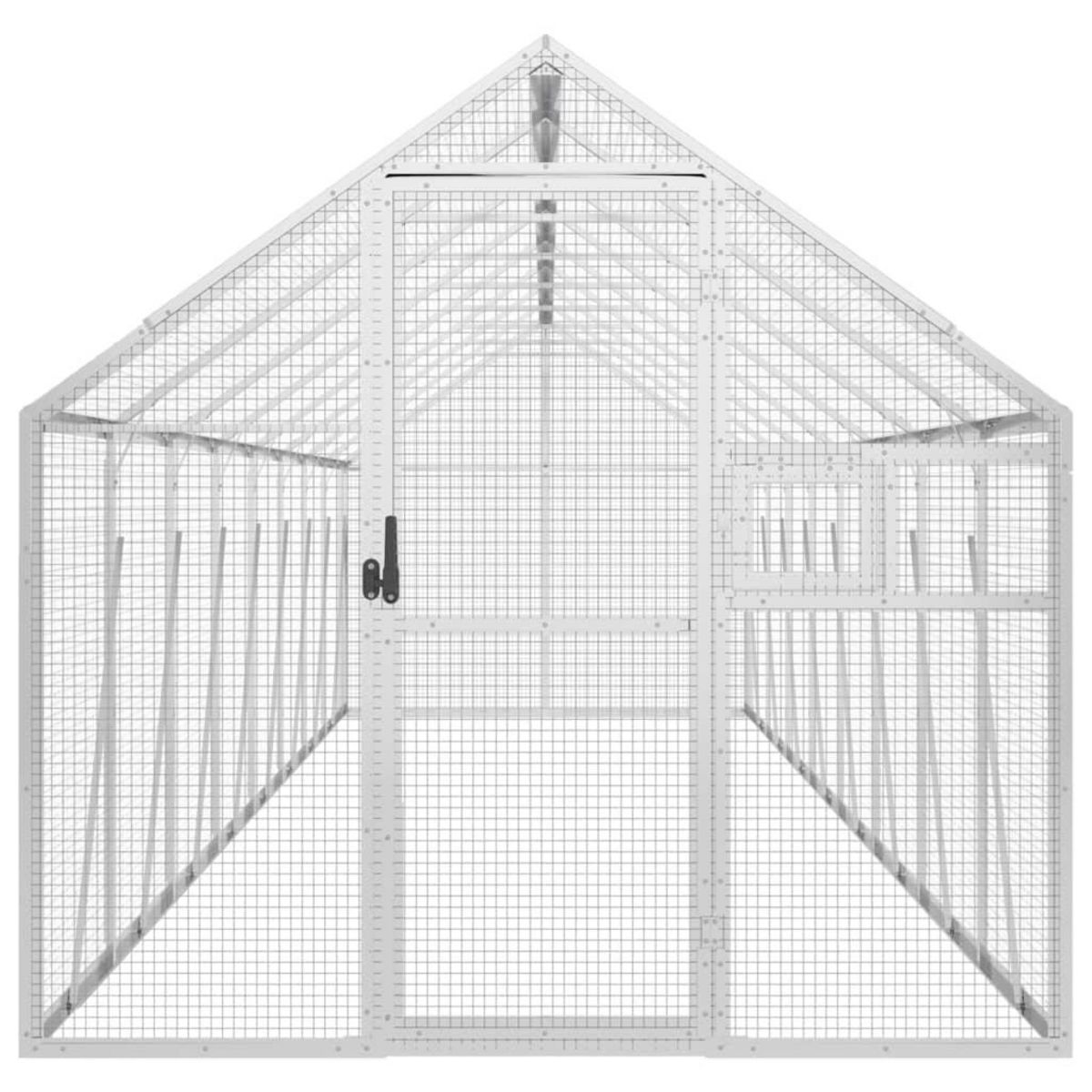 VIDAXL Voliere argente 1,79x8x1,85 m aluminium