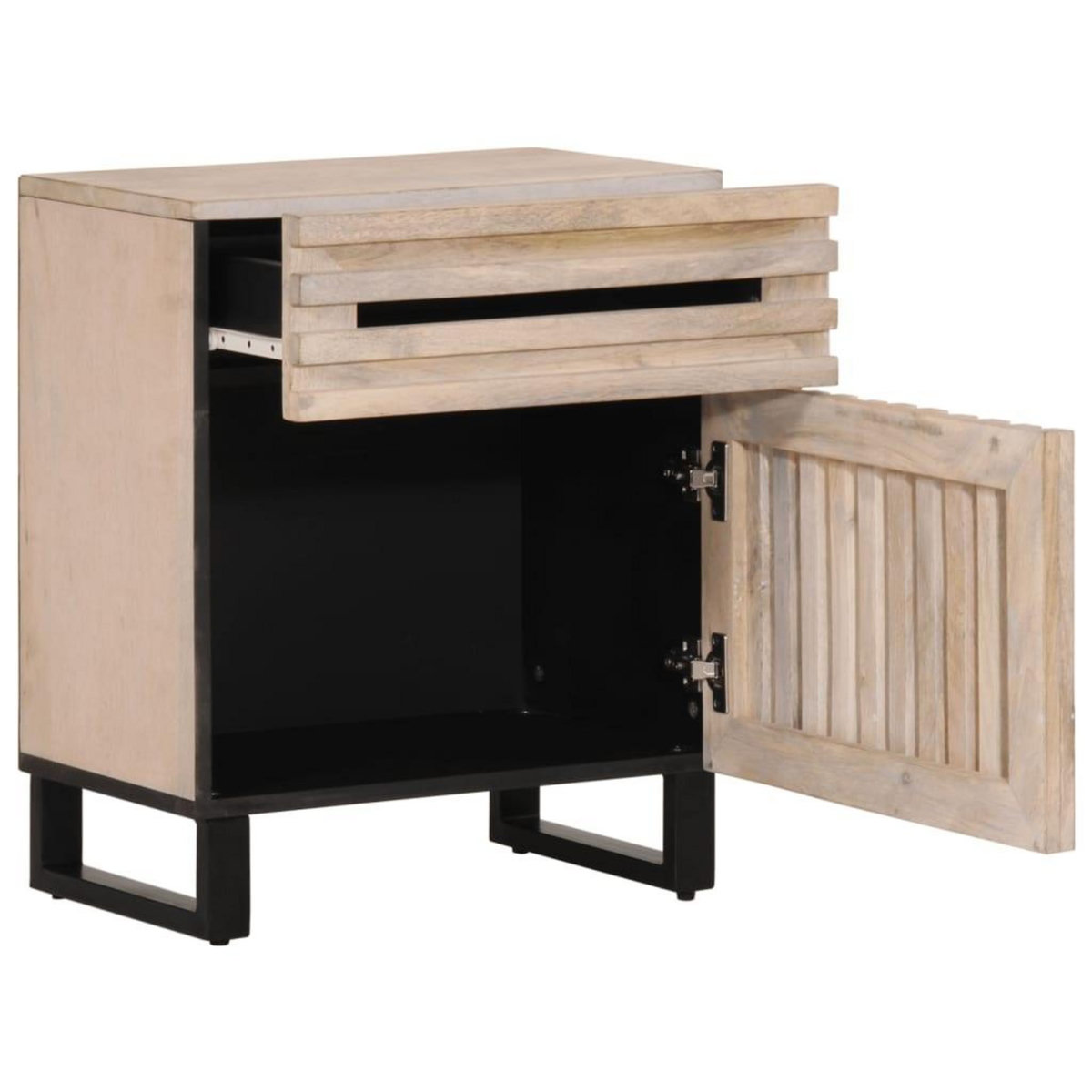 VIDAXL Table de chevet blanc 50x34x60 cm bois de manguier massif