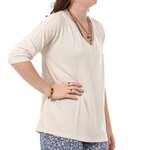 Vero Moda Pull  Femme Vero  oda Brianna 3/4. Coloris disponibles : Beige
