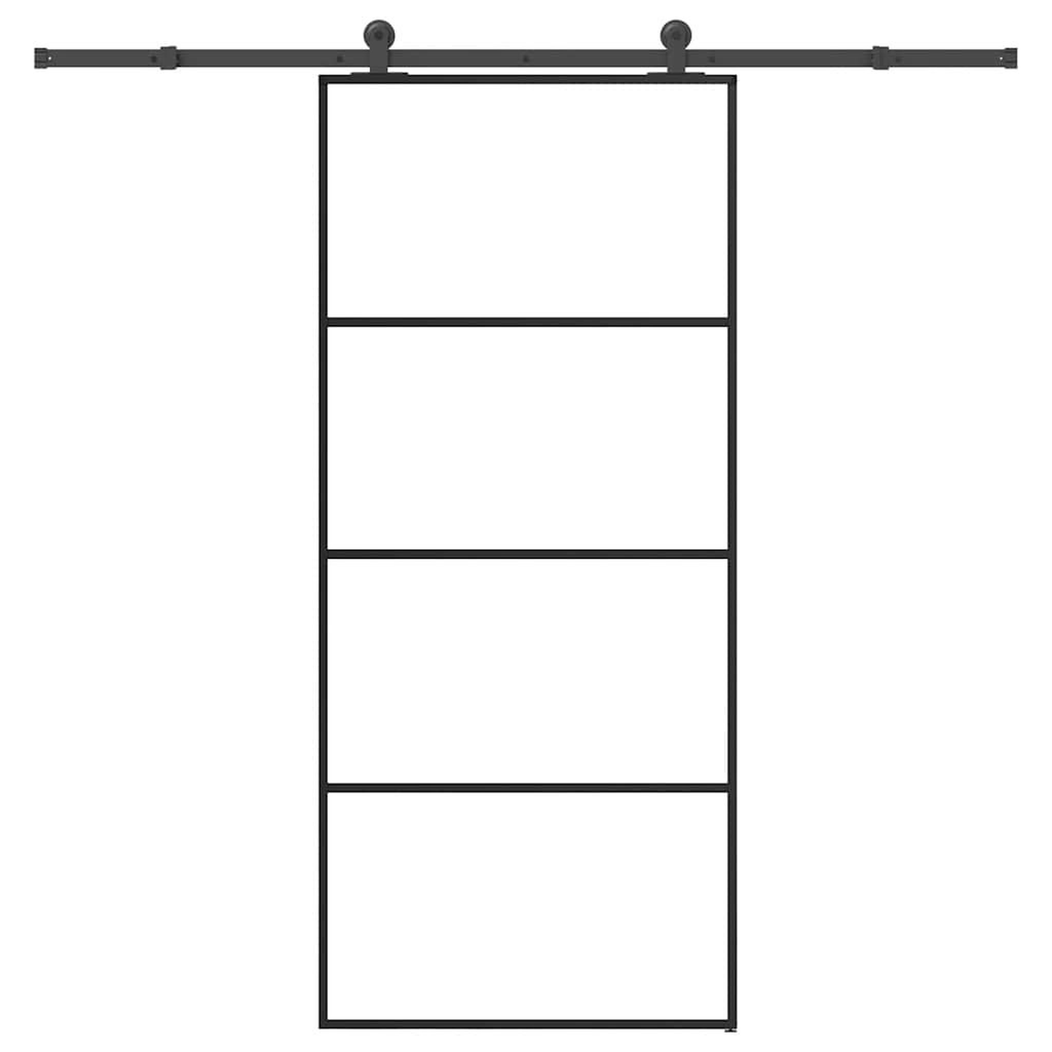 VIDAXL Porte coulissante avec kit de quincaillerie 90x205 cm Verre ESG