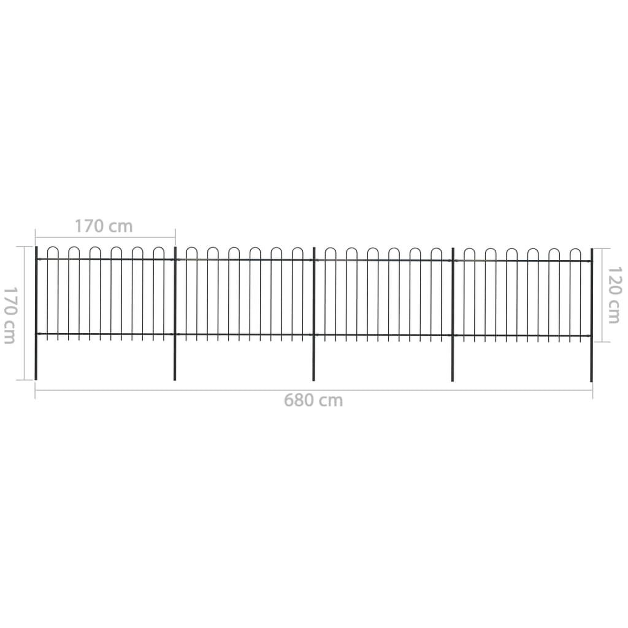 Voir la diapositive 6 : VIDAXL Cloture de jardin avec dessus en cerceau Acier 6,8 x 1,2 m Noir