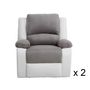 Voir la diapositive 7 : Ensemble de 2 fauteuils relax tissu simili HELENE