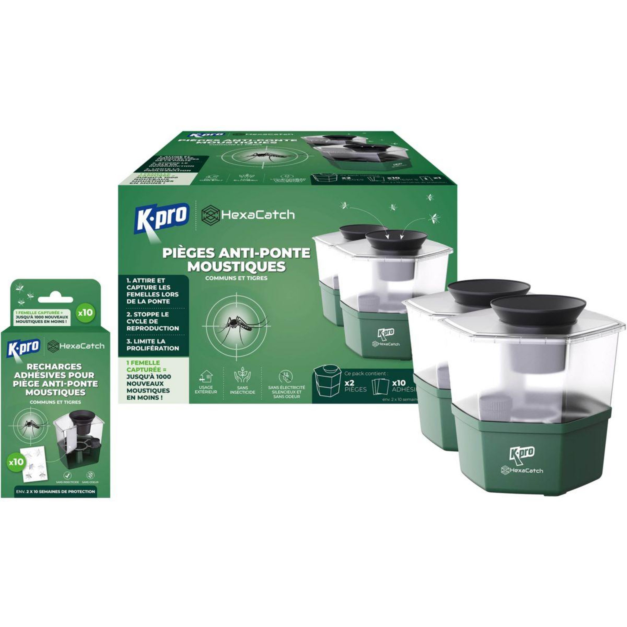 K.PRO Appareil anti moustique de 2 pièges anti-ponte