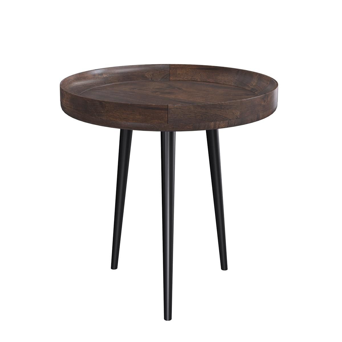 Rendez vous déco Table d'appoint ronde en bois de manguier foncé D40 cm - Palak