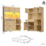 Voir la diapositive 3 : MERAX Buffet de cuisine 5 portes 1 tiroir - 120 cm naturel led mdf