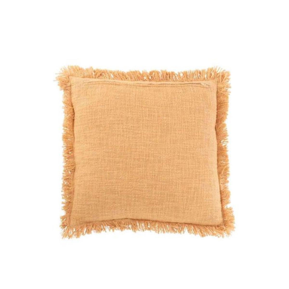 Paris Prix Coussin Déco  Franges Velours  45x45cm Ocre