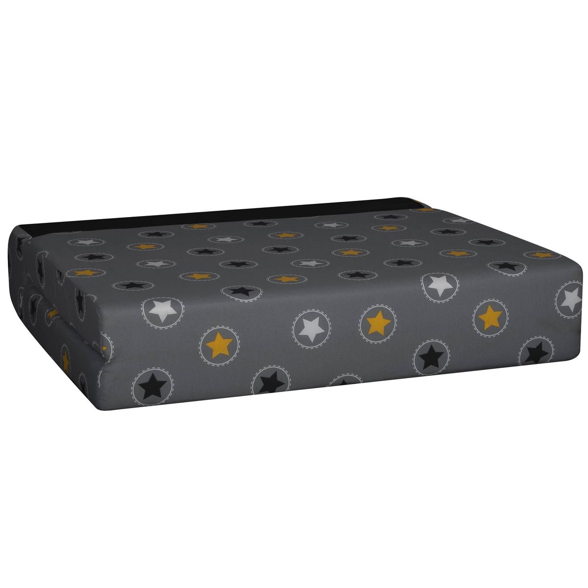 Chauffeuse 2 places STAR tissu gris étoiles
