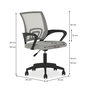 Voir la diapositive 6 : IDIMEX Chaise de bureau ergonomique JAKE réglable en tissu mesh