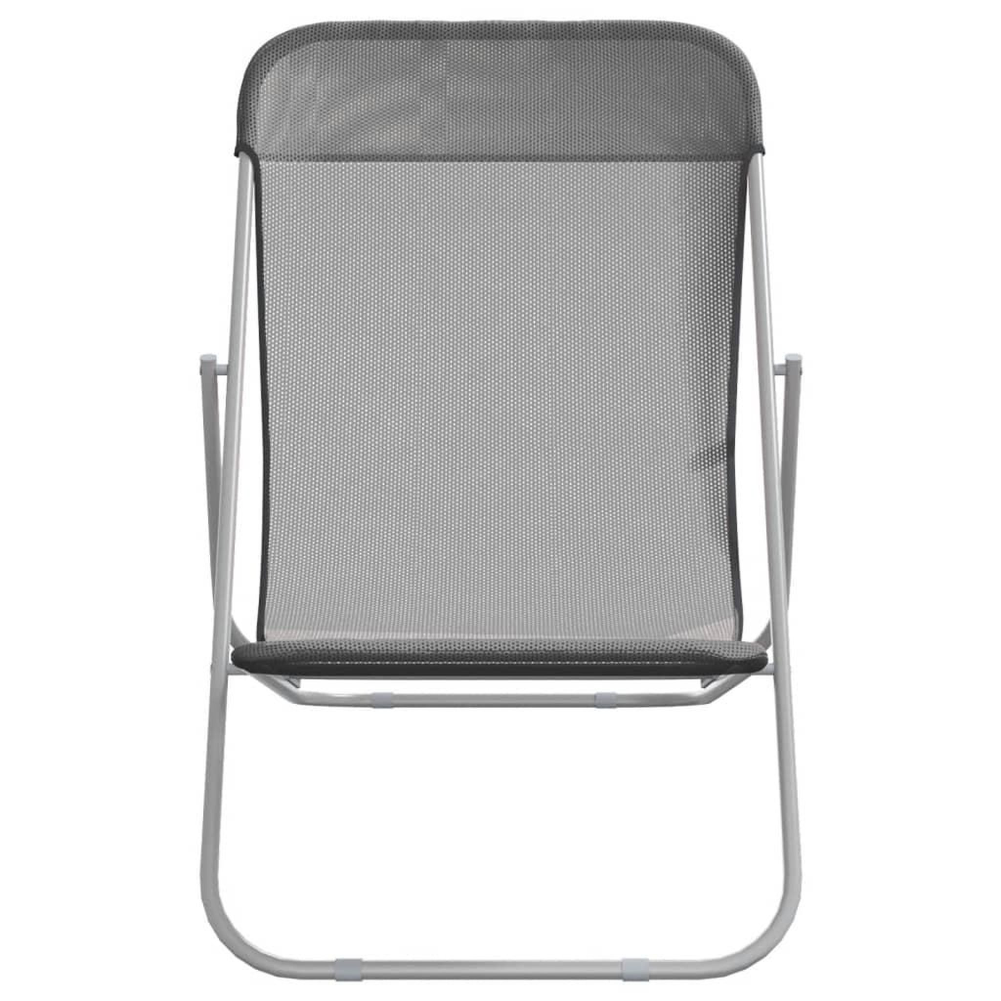 Voir la diapositive 4 : VIDAXL Chaises plage pliantes lot de 2 textilene acier enduit poudre