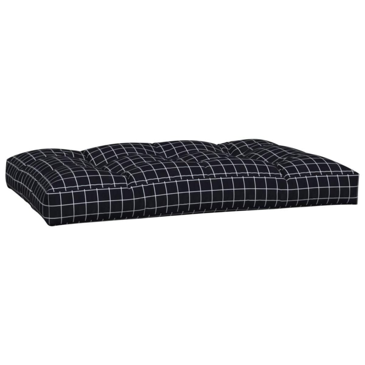 VIDAXL Coussins de palette lot de 2 motif a carreaux noir tissu