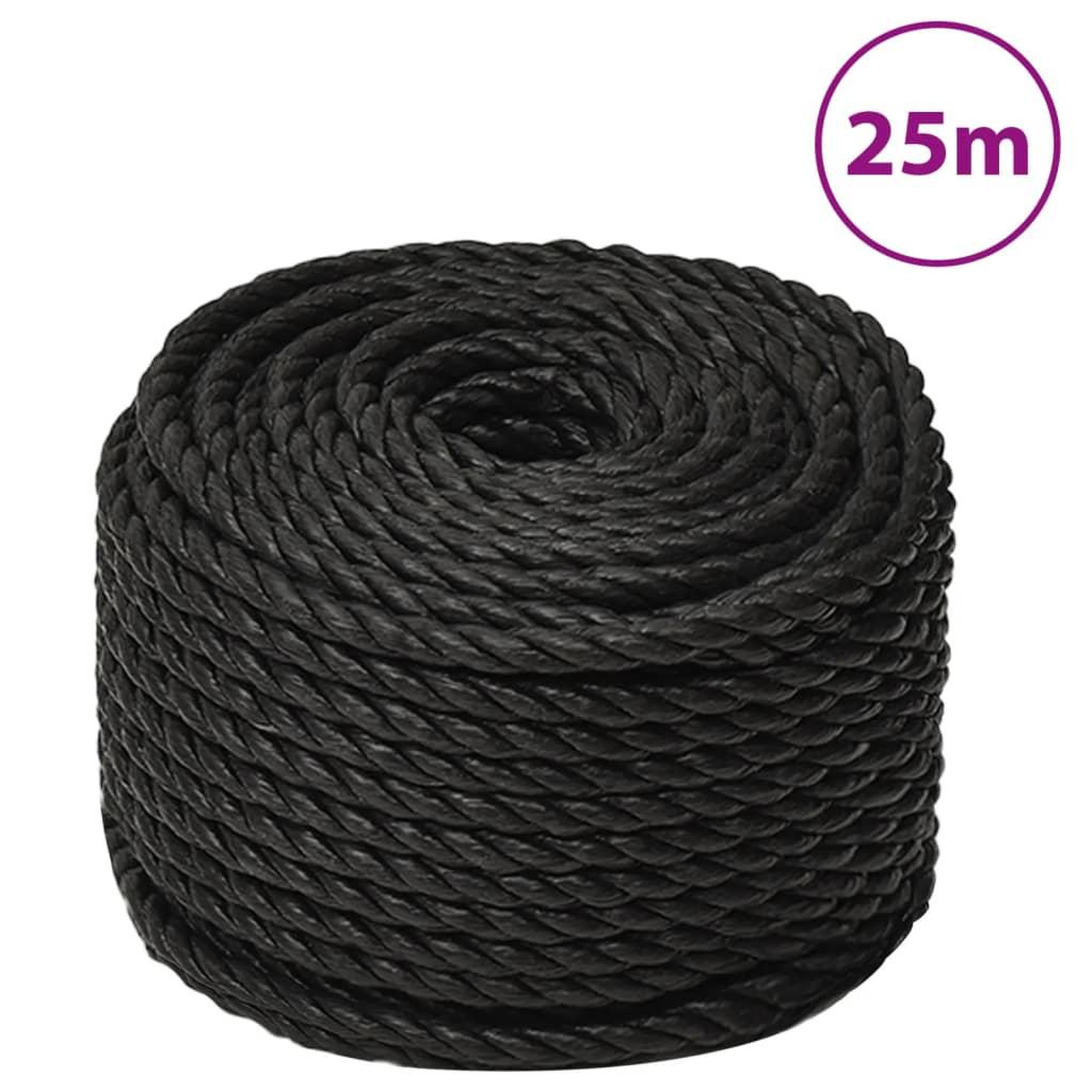 VIDAXL Corde de travail Noir 12 mm 25 m polypropylene